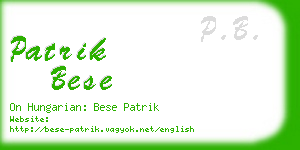 patrik bese business card